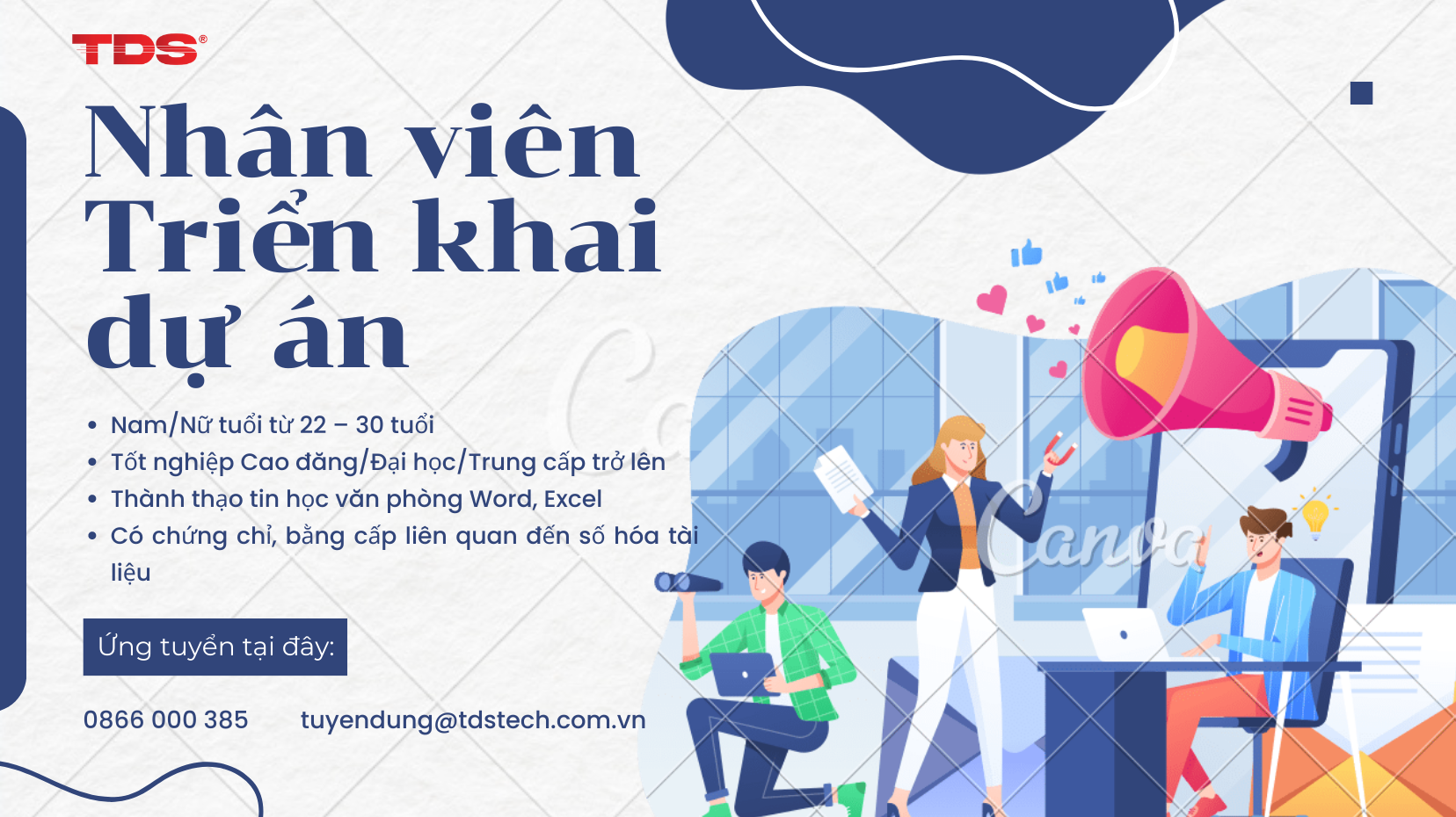 TUYỂN DỤNG NHÂN VIÊN TRIỂN KHAI DỰ ÁN